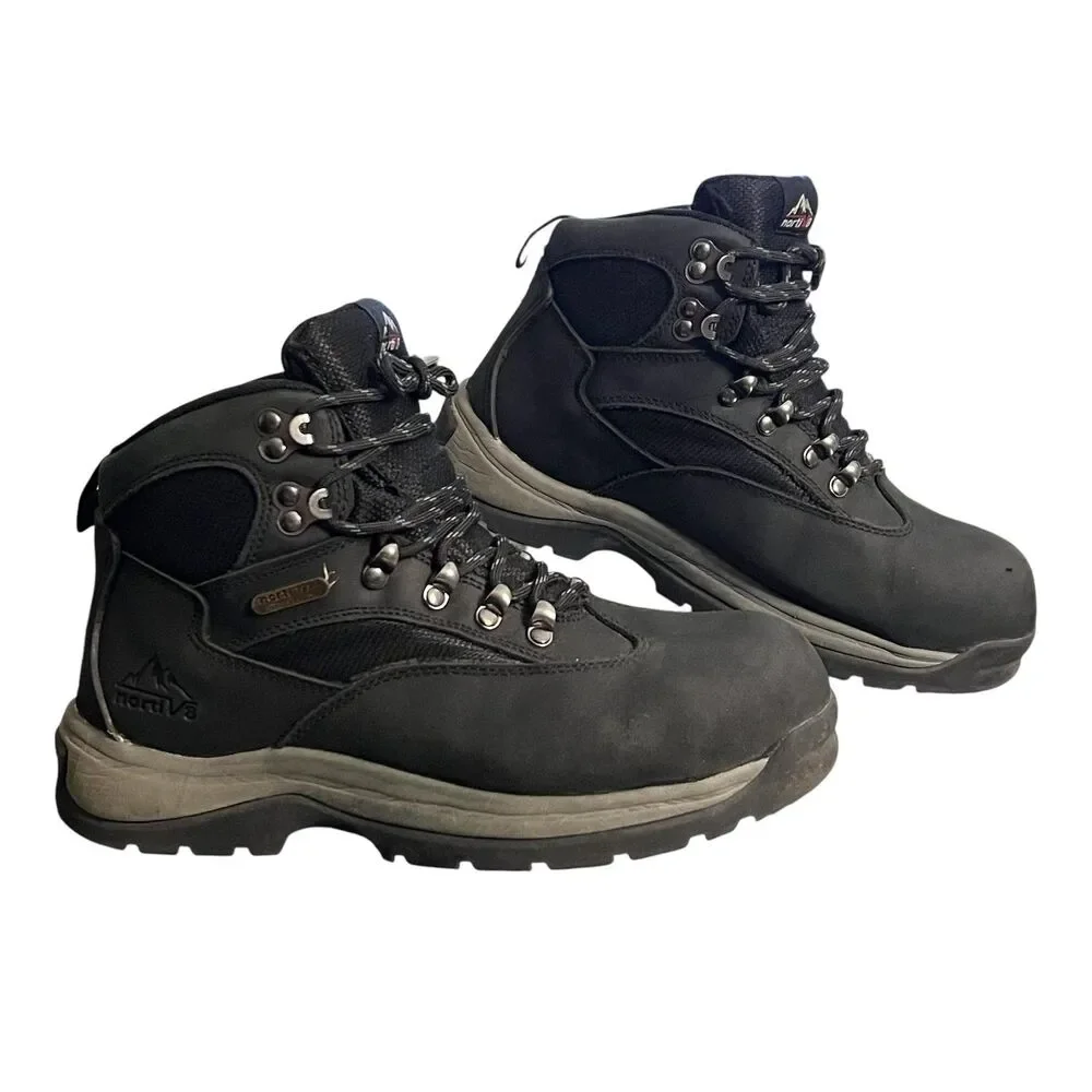 NortiV8 Boots Mens Size 7 Black Waterproof Hiking Work Combat Trail Steel Toe